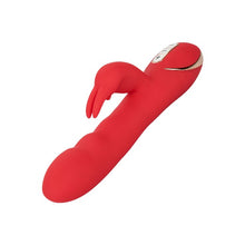 Vibrator cu stimulator JACK RABBIT Heated Silicone Ultra-Soft Rabbit, cu funcție de încălzire, 14 funcții de vibrație, roșu