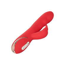 Vibrator cu stimulator JACK RABBIT Heated Silicone Ultra-Soft Rabbit, cu funcție de încălzire, 14 funcții de vibrație, roșu