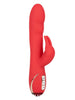 Vibrator cu stimulator JACK RABBIT Heated Silicone Ultra-Soft Rabbit, cu funcție de încălzire, 14 funcții de vibrație, roșu