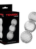 Masturbator manual JAMYJOB Tensek Lux 2, cu texturi diverse pentru stimulare intensă, din TPE Ultraskyn, transparent