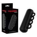 Masturbator manual JAMYJOB Tensek Lux 5, cu mâner tip rozetă, texturat pentru stimulare intensă, din TPE Ultraskyn, negru