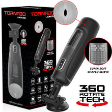 Masturbator automat JAMYJOB Tornado, cu funcții de rotație 360º, penetrare automată, sunet, cu ventuză pentru fixare, negru