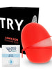 Masturbator manual JAMYJOB Egg Masturbator Black Version, din TPE transparent, texturizat, în formă de ou
