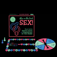 Joc erotic pentru cupluri 2 în 1 KHEPER GAMES Glow-In-The-Dark Sex!, elemente care strălucesc în întuneric, potrivit pentru preludiu, ruletă poziții sexuale, multicolor