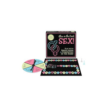 Joc erotic pentru cupluri 2 în 1 KHEPER GAMES Glow-In-The-Dark Sex!, elemente care strălucesc în întuneric, potrivit pentru preludiu, ruletă poziții sexuale, multicolor