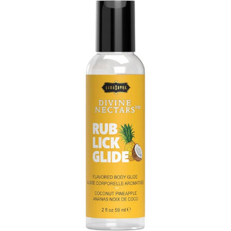 Lubrifiant cu aromă KAMASUTRA Divine Nectars Coconut Pineapple, pe bază de apă, cu aromă de cocos și ananas, 60 ml