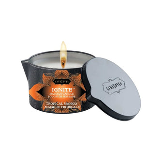 Lumânare pentru masaj KAMASUTRA Ignite Sweet Almond, cu unt de shea, aromă de migdale, 170 gr