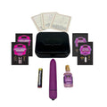 Set KAMASUTRA Weekender Kit Raspberry Kiss, cu vibrator bullet, ulei de masaj, cărți de joc cu poziții sexuale și lubrifiant (zmeură)