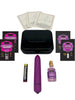 Set KAMASUTRA Weekender Kit Raspberry Kiss, cu vibrator bullet, ulei de masaj, cărți de joc cu poziții sexuale și lubrifiant (zmeură)