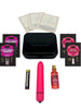 Set KAMASUTRA Weekender Kit Strawberry Dreams, cu vibrator bullet, ulei de masaj, cărți de joc cu poziții sexuale și lubrifiant (căpșuni)