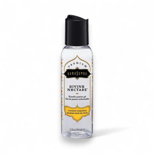 Lubrifiant cu aromă KAMASUTRA Divine Nectars Coconut Pineapple, pe bază de apă, cu aromă de cocos și ananas, 60 ml