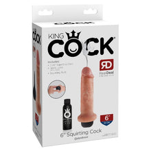 Dildo cu funcție de ejaculare KING COCK 6” Squirting Cock, ultra-realist, culoarea pielii, 15 cm