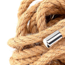 Frânghie KINK Hemp Rope with Metal Head, pentru jocuri erotice BDSM, din cânepă, lungime 5 metri, crem