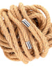 Frânghie KINK Hemp Rope with Metal Head, pentru jocuri erotice BDSM, din cânepă, lungime 5 metri, crem