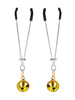 Clipsuri pentru sani KINK - Thin Bell Nipple Clamps, din metal, auriu, 7 cm