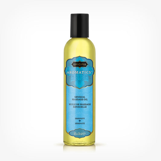 Ulei de masaj KAMASUTRA AROMATICS Serenity Amber, cu aromă de maghiran și lavandă, 236 ml