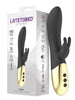 Vibrator LATETOBED Leums Silicone Rabbit, cu stimulator dublu, funcție de încălzire, 10 funcții de vibrație, negru cu auriu