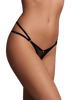 Chilot tanga LE DÉSIR BY SHOTS Ella Elastic Mesh Thong, design din plasă cu bretele subțiri, culoare negru, mărime universală