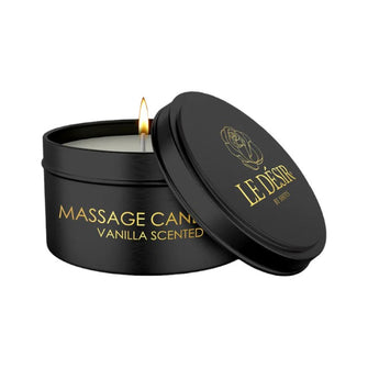 Lumânare pentru masaj LE DÉSIR Massage Candle Vanilla, formulă naturală din ceară de soia și cocos, aromă de vanilie, 100 g