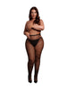 Dresuri tip plasă LE DÉSIR BY SHOTS Shimmering Cut-Out Thights, design cu decupaje pe șolduri și sclipi auriu, culoarea negru, mărime plus-size, model C0820