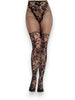 Dresuri sexy LEG AVENUE Dahlia Lace Stockings, design cu plasă și dantelă florală, negru, mărime universală (9237)