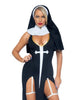 Lenjerie erotică LEG AVENUE Sultry Sinner Dress, rochie roleplay călugăriță, culoare negru, mărimea S