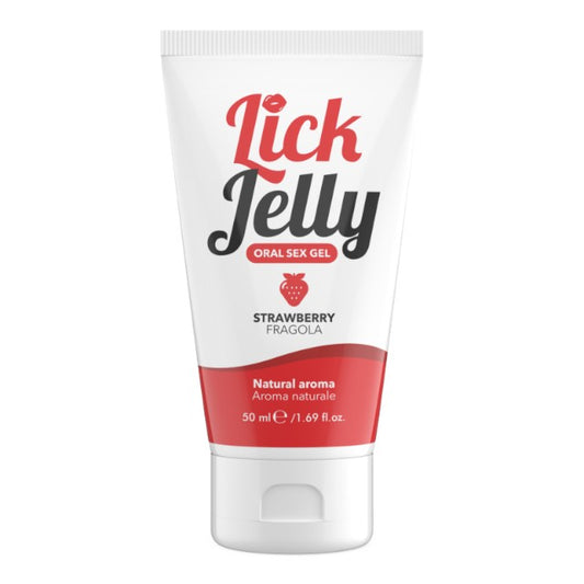 Lubrifiant cu aromă LICK JELLY Strawberry, pe bază de apă, cu aromă naturală de căpșuni, 50 ml