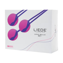 Bile kegel LIEBE Love Balls Set, din silicon premium, pentru tonifierea mușchilor pelvieni, cu greutăți progresive, roz cu mov
