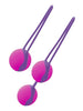 Bile kegel LIEBE Love Balls Set, din silicon premium, pentru tonifierea mușchilor pelvieni, cu greutăți progresive, roz cu mov