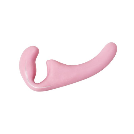 Dildo dublu LOLA NATURAL Sensation, strap-on fără ham, din TPE moale, culoare roz, lungime 23.5 cm