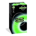 Prezervative LOVE LIGHT TECHNOSEX Glow, din latex, lubrifiate, fosforescente, diametru 52 mm, 12 buc