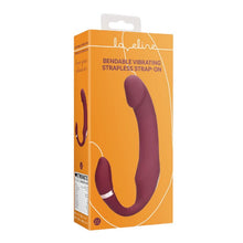 Vibrator dublu LOVELINE Bendable Vibrating Strapless Strap-On, strap-on fără ham, 20 funcții de vibrație, 19 cm, roșu