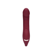Vibrator dublu LOVELINE Bendable Vibrating Strapless Strap-On, strap-on fără ham, 20 funcții de vibrație, 19 cm, roșu