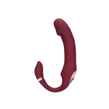 Vibrator dublu LOVELINE Bendable Vibrating Strapless Strap-On, strap-on fără ham, 20 funcții de vibrație, 19 cm, roșu