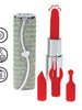 Stimulator clitoris LOVELINE Candy, în formă de ruj, design elegant, capete interschimbabile din silicon, 5 funcții de vibrație, culoare verde
