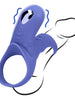 Inel vibrator pentru penis LOVELINE Cockring with Clit Stimulation, pentru cupluri, 9 funcții de vibrație, albastru