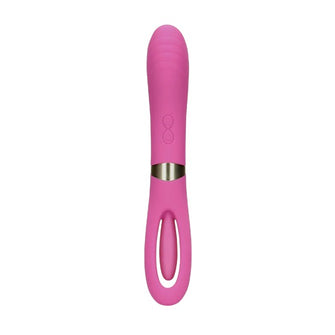 Vibrator dublu LOVELINE Double-Sided Flapping and G-Spot Vibrator, cu funcție de lovituri ritmice, 20 funcții de vibrație, roz