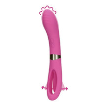 Vibrator dublu LOVELINE Double-Sided Flapping and G-Spot Vibrator, cu funcție de lovituri ritmice, 20 funcții de vibrație, roz
