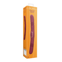Vibrator dublu LOVELINE Double-Sided Thrusting Vibrator, cu funcție de penetrare automată, 30 funcții de vibrație, 33 cm, roșu