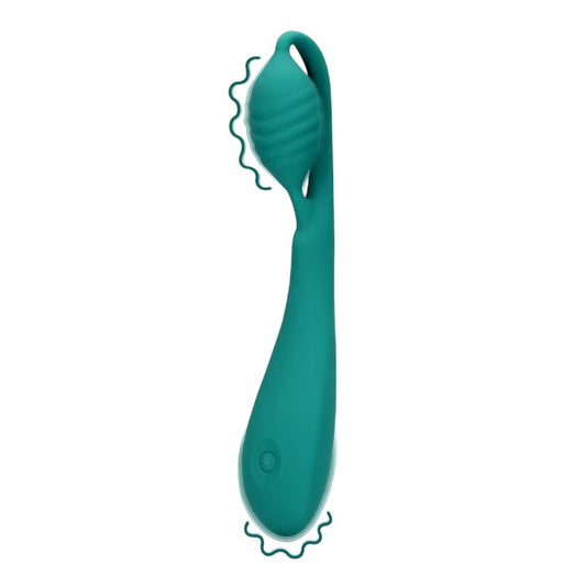 Vibrator LOVELINE G-Spot Vibrator with Bead, pentru stimularea punctului G, 12 funcții de vibrație, 21.6 cm, verde