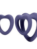 Set inele pentru penis LOVELINE Heart Cockring Set, 2 inele din silicon ultra-moale, în formă de inimă, diametre 2.9 - 3.9 cm, mov
