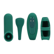 Set jucării erotice LOVELINE ‘Love’ (S)Explore Set, cu stimulator clitoris, vibrator de deget, vibrator pentru cupluri și inel de penis, verde