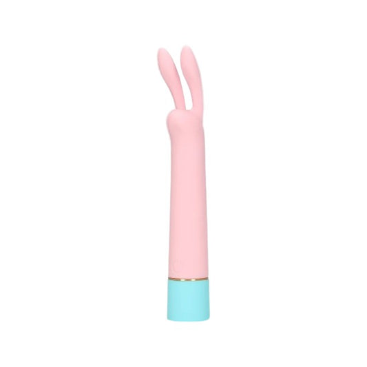 Vibrator LOVELINE Mini Rabbit Vibrator with USB Charger, cu design pentru stimulare versatilă, 10 funcții de vibrație, 17.5 cm, roz