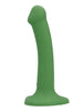 Vibrator LOVELINE Non-Phallic Vibrating Dildo Small, cu ventuză, compatibil cu ham strap-on, 10 funcții de vibrație, 16.5 cm, verde