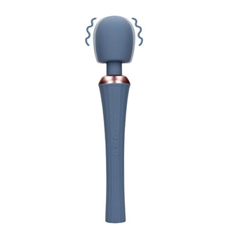 Aparat de masaj LOVELINE Powerful Wand Vibrator with Still Handle, pentru corp și zone intime, 20 funcții de vibrație, albastru