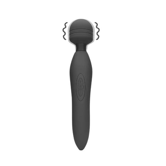 Aparat de masaj LOVELINE Powerful Wand Vibrator, pentru corp și zone intime, 20 funcții de vibrație, gri