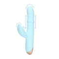 Vibrator rabbit LOVELINE Pulse Wave and Up-and-Down Moving Ring, cu pulsații și inel mișcător, 25 funcții de vibrație, albastru