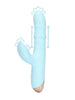 Vibrator rabbit LOVELINE Pulse Wave and Up-and-Down Moving Ring, cu pulsații și inel mișcător, 25 funcții de vibrație, albastru