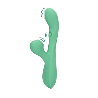 Vibrator rabbit LOVELINE Pulse Wave and Tongue Flickering, cu pulsații și funcție de simulare sex oral, 30 funcții de vibrație, verde