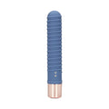 Vibrator LOVELINE Ribbed Mini Vibrator, cu striații pentru stimulare versatilă, 10 funcții de vibrație, lungime 14.1 cm, albastru